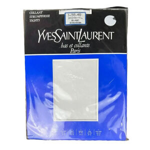 Yves Saint Laurent YSL Vintage White Patterned Tights Pantyhose Stockings